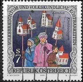 2000 Austria   Carrying Minature Churches SC #1806 Used