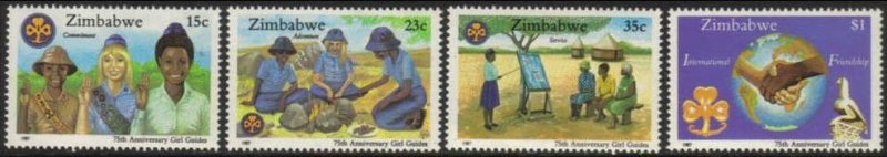 Zimbabwe 1987 MNH Stamps Scott 546-549 Scouting Scouts