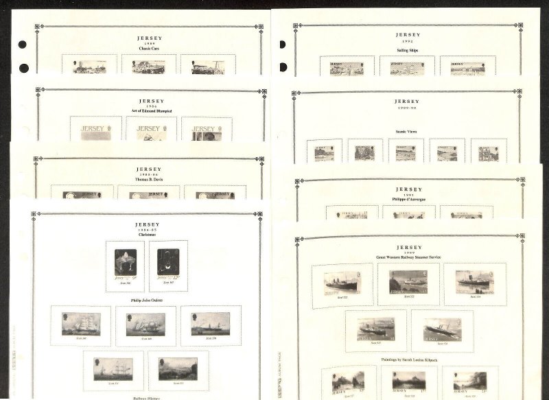 Jersey Stamp Collection on 24 Scott International Pages, 1969-1992 (BD)