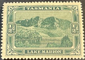 TASMANIA # 86-MINT/HINGED**TONED GUM**--DARK GREEN--SINGLE--1899-00