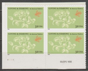 3243,  PB-4L/L, Giving & Sharing MNH, .32 cent