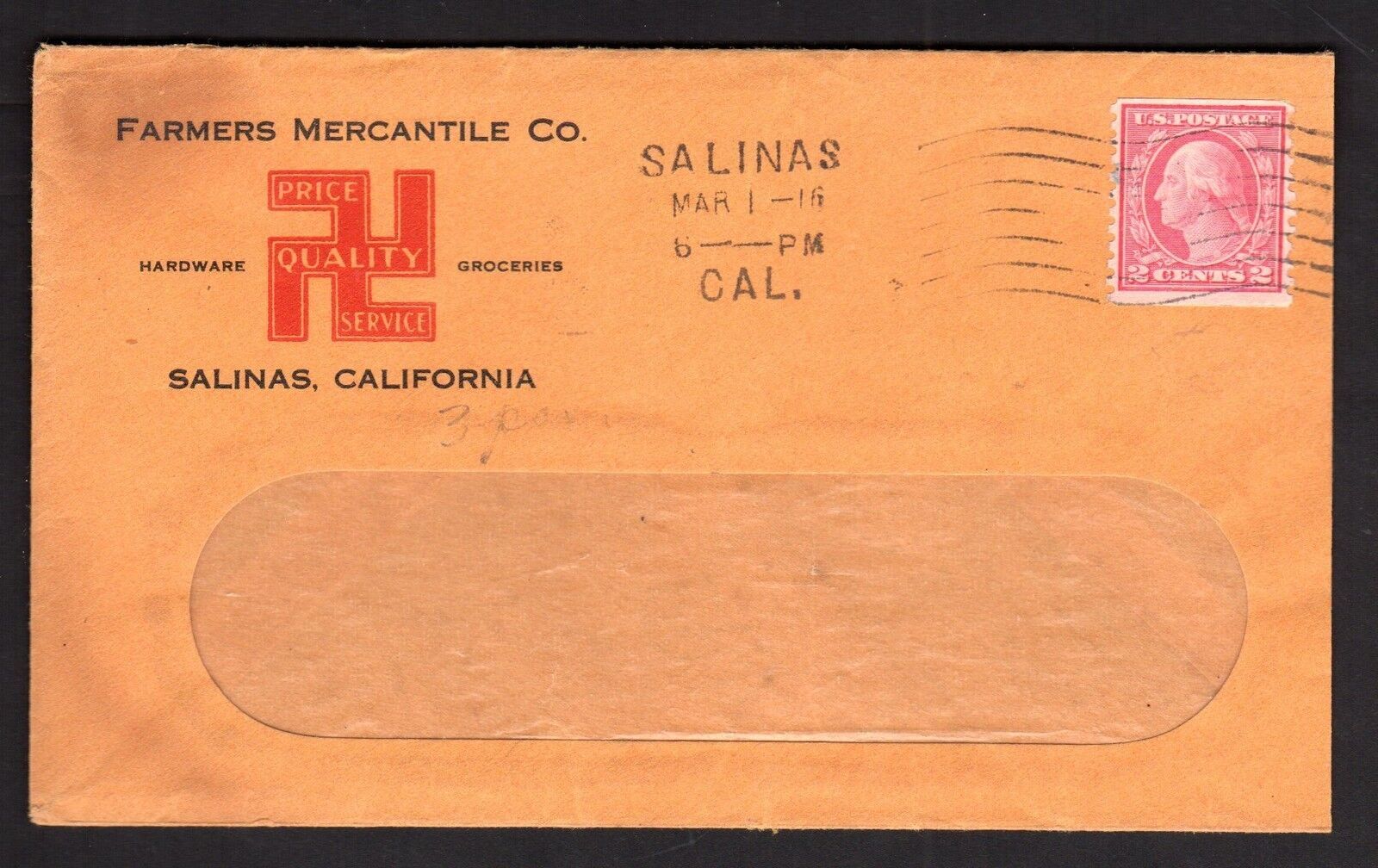 US 1916 Advertising Cover W/Letter Head Enclosed Franked Sc. 444 Coil