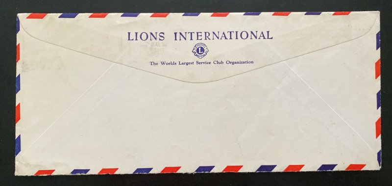 1963 Causeway Southern Rhodesia Lions Club Airmail Cover To Chicago iL USA 