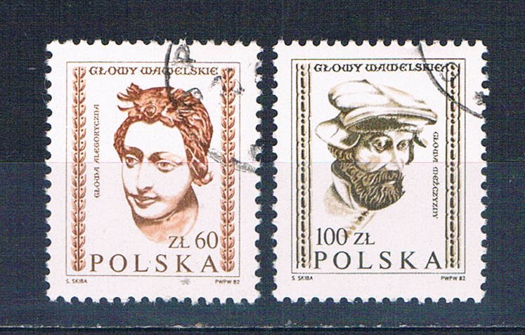 Poland 2536-37 Used set Carved heads 1982 (P0320)+