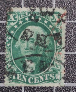 Scott 33 10 Cents Washington Used Nice Stamp SCV $180.00