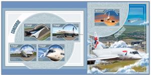 NIGER 2014 2 SHEETS nig14501ab CONCORDE AVION AIRPLANE 