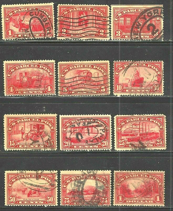 Q1-Q12 US  PARCEL POST CARMINE ROSE SET-USED-N/G-FINE