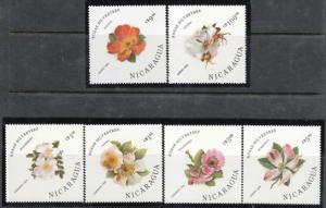 Nicaragua 1986 Sc 1494-9 Flowers MNH 