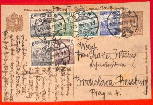 aa1946 - HUNGARY - Postal History - STATIONERY CARD with ADDED FRANKING 1923