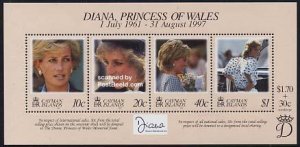 Cayman Islands 1998, Death of Diana s/s, MNH