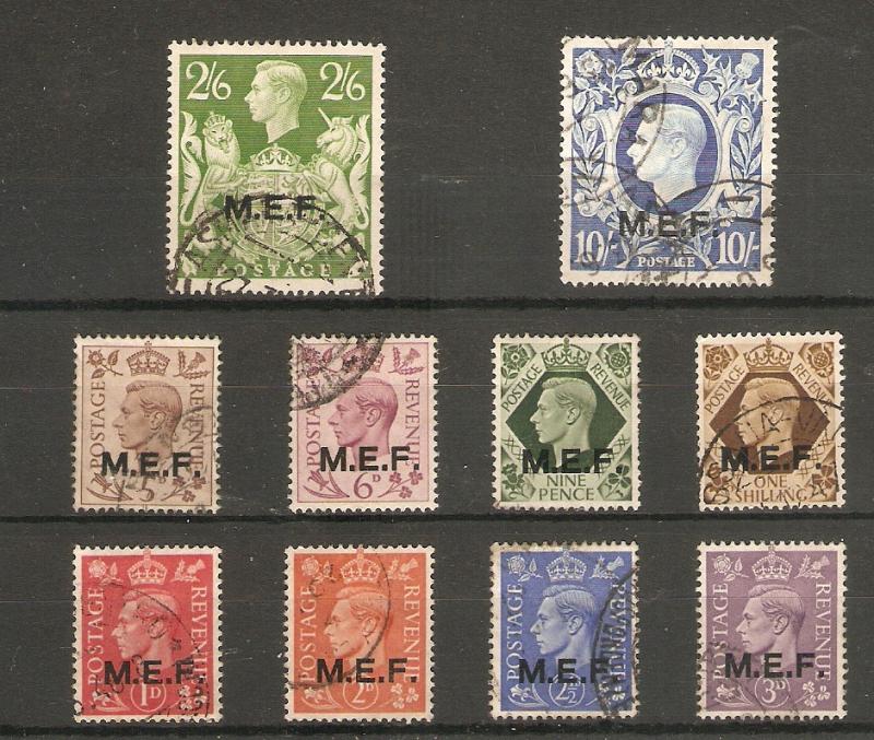 BOIC - MEF 1943 - 1947 SET (ex 5s) SG M11/M21 (ex SG M20) FINE USED