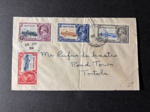 1939 British Virgin Islands Cover to Road Town Tortola Jubilee Set