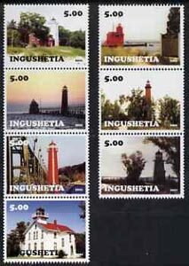 INGUSHETIA - 2001 - Lighthouses - Perf 7v Set - Mint Never Hinged -Private Issue