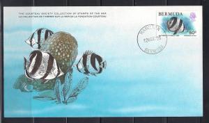 Bermuda FDC card Sc 375 Cousteau Soc. Banded Butterfly L18