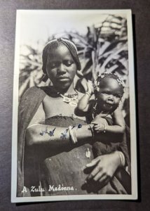 British KUT RPPC Airmail Postcard Cover to Berlin Germany Zulu Woman and Baby