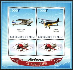 Mali 2013 Classic Airplanes Aviation Sheet MNH