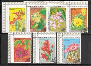 Equatorial Guinea #1976 Used Set of 7 Flowers Collection / Lot