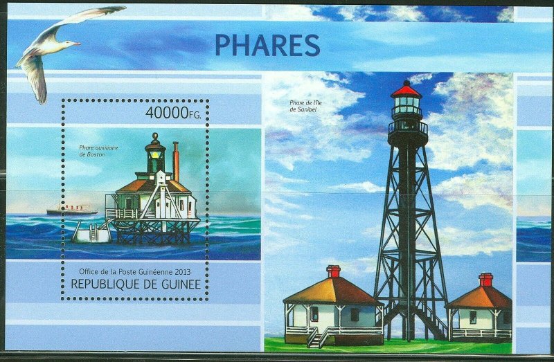 GUINEA 2013 LIGHTHOUSES OF THE WORLD SOUVENIR SHEET