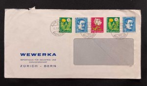 DM)1961, SWITZERLAND, LETTER CIRCULATED IN SWITZERLAND WITH STAMPS,