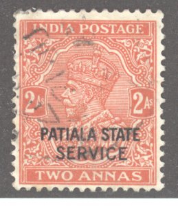 India- Convention States, Patiala, Scott #o45, Used