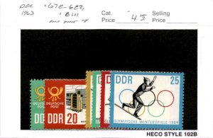 Germany - DDR, Postage Stamp, #678-682, B111 Mint NH, 1963 Stamp Day (AD)