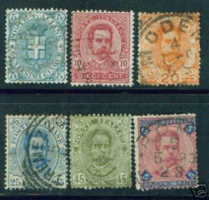 Italy Scott 67-72 used complete 1891 stamp set CV $199