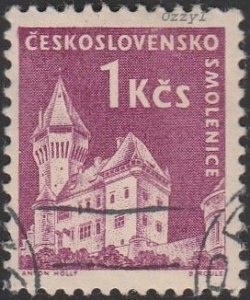 Czechoslovakia #976 1960 1K Purple Smolenice Castle UNUSED-VG-PG-H.