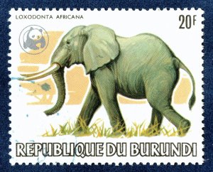 [sto679] BURUNDI 1983 Scott#593a used 20FR ELEPHANT ANIMAL WWF