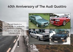 Tuvalu 2020 - Audi Quattro Car - Sheet of 4 Stamps - MNH