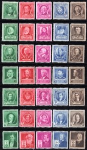 SC#859-93 Famous Americans (1940) MNH