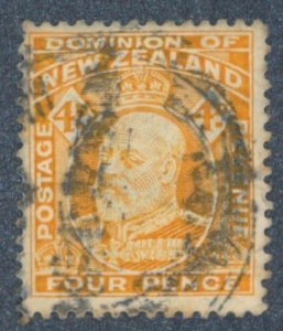 NEW ZEALAND Sc 135 USED - 1912 4p - King Edward VII - Pf 14 x 15 - See Desc