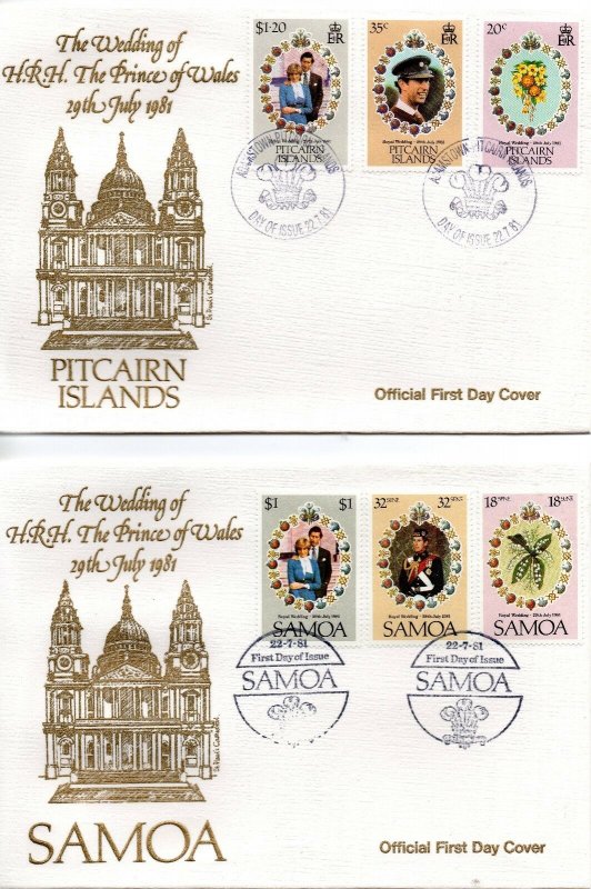1981 Royal Wedding collection of 28 Commonwealth First Day Covers