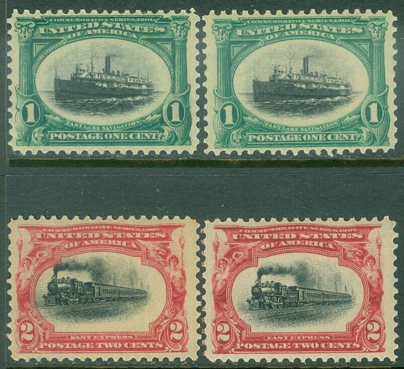 EDW1949SELL : USA 1901 Scott #294-95. 2 stamps of each. VF-XF, Mint NH. Cat $155