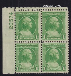 BOBPLATES #705 Washington Bi Upper Left Plate Block 20574 F-VF LH SCV=$4