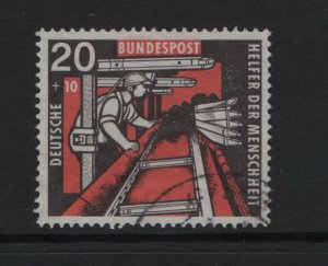 Germany  #B358 used 1957  miner and conveyor 20pf