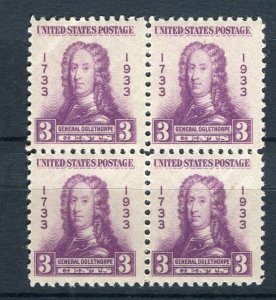 USA; 1932 early Pictorial issue MINT MNH Unmounted 3c. BLOCK, Penn