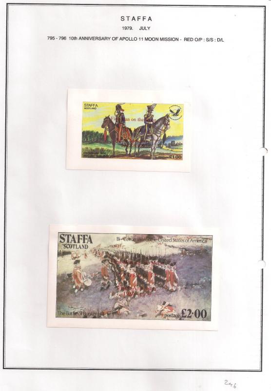 SCOTLAND - STAFFA - 1979 - Apollo 11 10th Anniv Red o/p -Souv, D/L Sheets- M L H