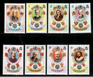 Grenada 1973 - WHO Scientist and Physic - Set of 8 Stamps - Scott #507-14 - MNH