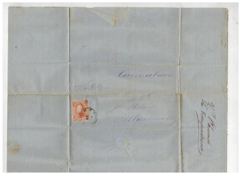 1874 Cuernavaca Mexico Letter Cover