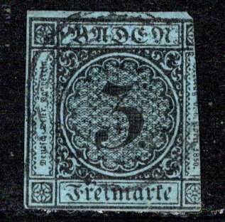 German States Baden Scott # 8, used