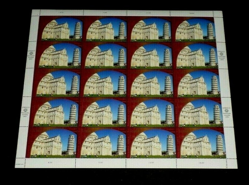 U.N. 2002, GENEVA #400, WORLD HERITAGE ITALY, SHEET/20, MNH, NICE! LQQK!