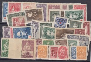 Finland Early Mint Collection Of 36 Values Incl Red Cross MNH/MLH BP7499