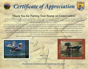 Scott RW76 FWS Certificate of Appreciation Limited Printing