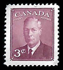 PCBstamps    Canada 286: 3c George VI, used, (6)