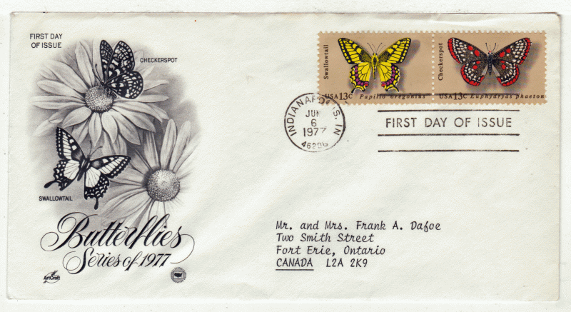 USA First Day Cover # 1712 - 1713 - Butterflies - Art Craft - CPS - Pair