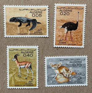 Algeria 1967 Animals, Reptiles, MNH. Scott 374-377, CV $6.95. Ostrich, Fennec