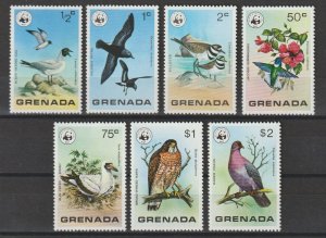 GRENADA 1978 WWF SG 922/8 + MS 929  MNH Cat £12