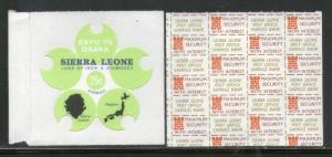 Sierra Leone 1970 25c Map of Japan Odd Shaped Self Adhesive Sc C115 MNH # 817