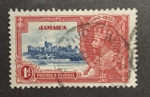 Jamaica  1935  Scott 109 used - 1p,  Windsor castle &  King George V