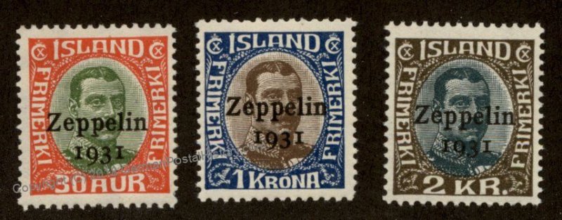 Iceland Graf Zeppelin C9-C11 Islandfahrt Stamp Set MH 93139